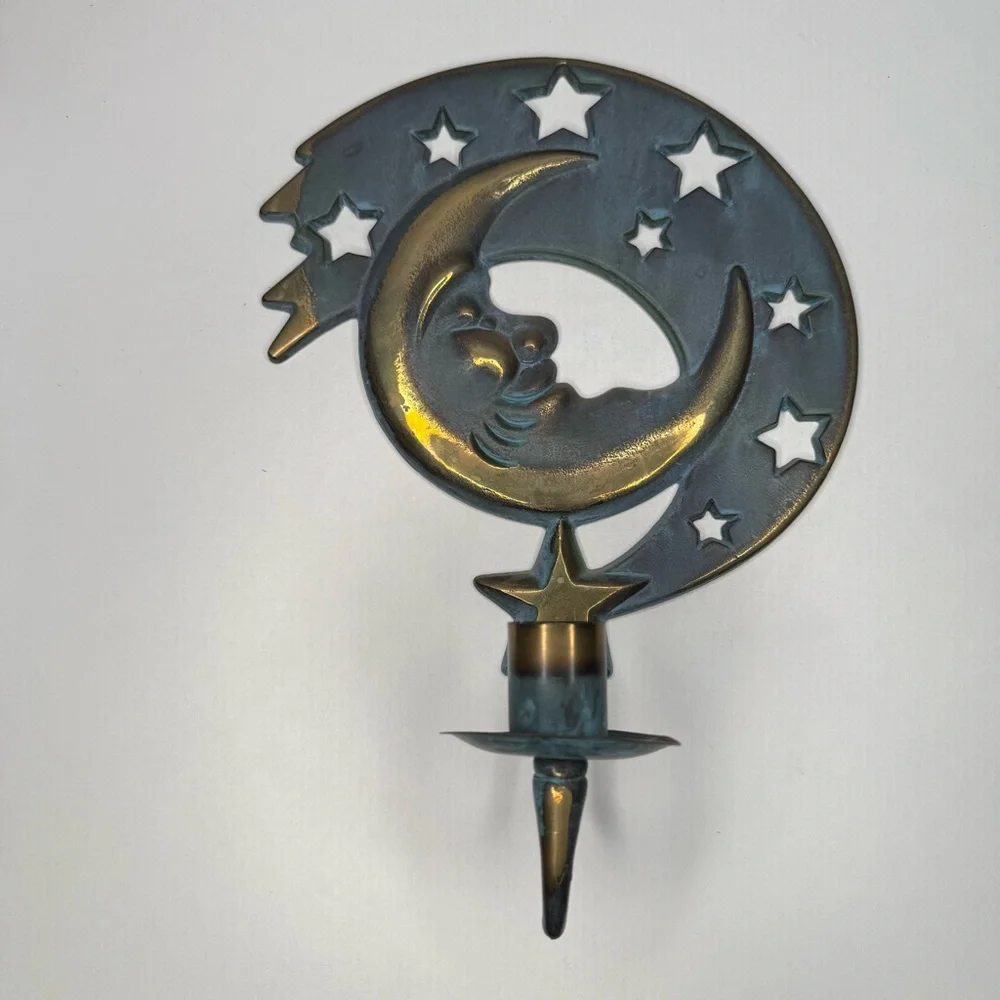 SOLD PartyLite Sun & Moon 1994 Wall Hanging Candle Holders Celestial Vintage Sco - Picture 5 of 16